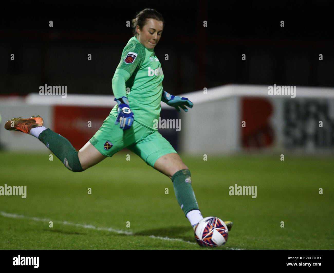 Anna Leat di West Ham United WFC durante la finale di fa Women's Continental League Cup Quarter tra West Ham United Women e ChelseaWomen, al Chigwell Construction Stadium il 19th gennaio 2022 a Dagenham, Inghilterra (Photo by Action Foto Sport/NurPhoto) Foto Stock