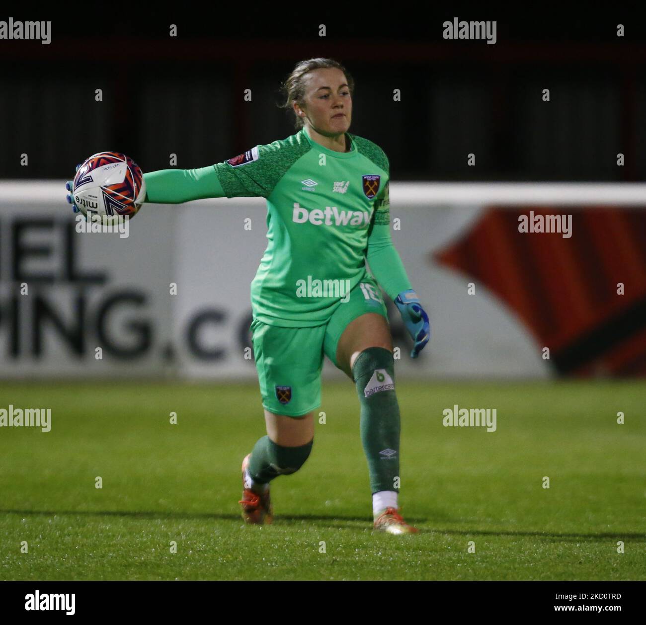 Anna Leat di West Ham United WFC durante la finale di fa Women's Continental League Cup Quarter tra West Ham United Women e ChelseaWomen, al Chigwell Construction Stadium il 19th gennaio 2022 a Dagenham, Inghilterra (Photo by Action Foto Sport/NurPhoto) Foto Stock