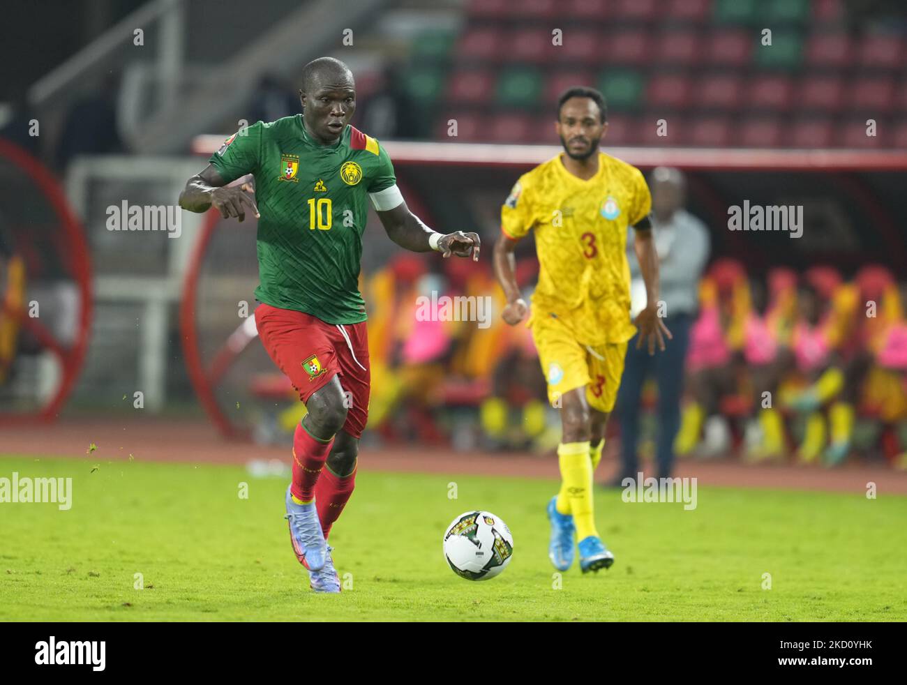 Vincent Aboubakar del Camerun durante il Camerun contro l'Etiopia, Coppa delle Nazioni africane, allo Stadio di Olembe il 13 gennaio 2022. (Foto di Ulrik Pedersen/NurPhoto) Foto Stock