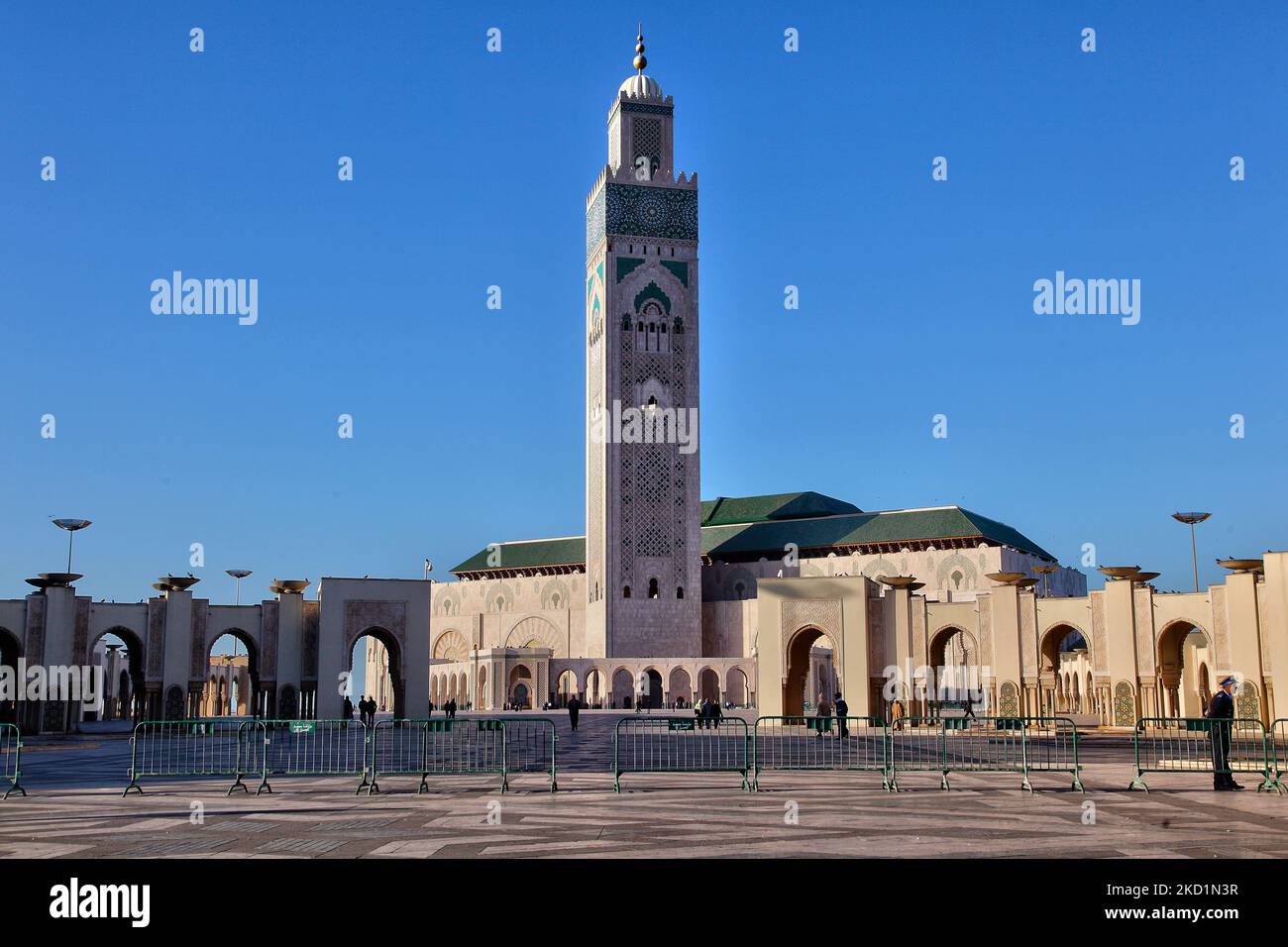 Moschea Hassan II nella città di Casablanca, Marocco, Africa. La Moschea di Hassan II è la più grande moschea del Marocco e la 7th più grande al mondo. Il suo minareto è il più alto al mondo, con i suoi 210 metri (689 piedi). (Foto di Creative Touch Imaging Ltd./NurPhoto) Foto Stock