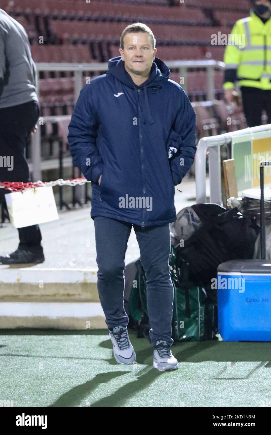 Mark Cooper, manager di Barrow, prima della partita della Sky Bet League 2 tra Northampton Town e Barrow al PTS Academy Stadium di Northampton martedì 1st febbraio 2022.(Foto di John Cripps/MI News/NurPhoto) Foto Stock