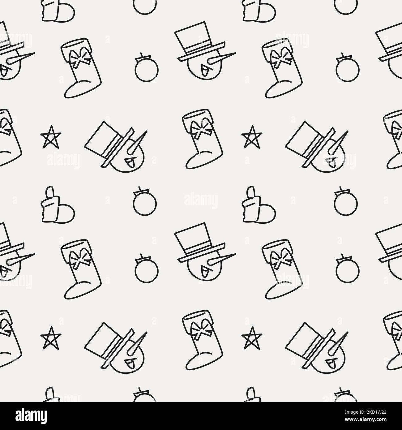 Modello di Natale senza cuciture, disegnato a mano e facile da usare, realizzato con uno stile dal design piatto Illustrazione Vettoriale