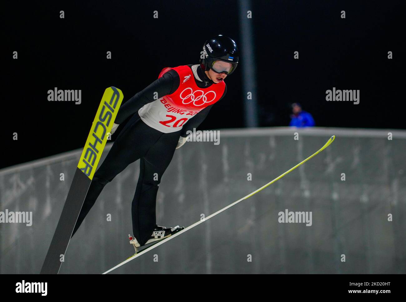 Artti Aigro dall'Estonia durante il salto con gli sci ai Giochi Olimpici  invernali di Pechino 2022 al Zhangjiakou Genting Snow Park il 6 febbraio  2022 a Zhangjiakou, Cina. (Foto di Ulrik Pedersen/NurPhoto