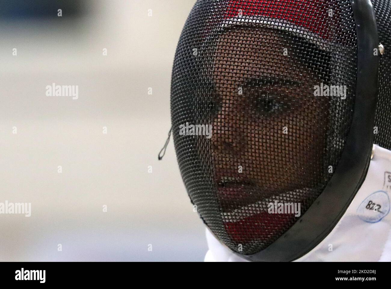 Raylllen Delfina Prafil Capaccio, dall'Argentina, durante il torneo di Scherma Internazionale di Ciutat de Barcelona Womens EPEE 55th, che si svolge a Barcellona il 11th febbraio 2022. (Foto di Joan Valls/Urbanandsport /NurPhoto) Foto Stock