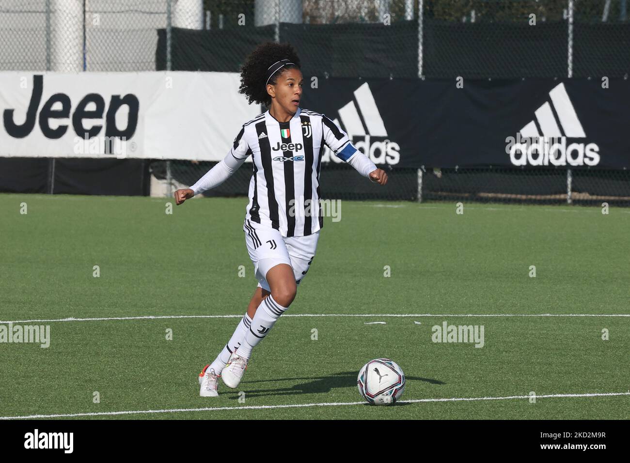 Sara Gama (Juventus Women) durante la partita di calcio italiana Coppa Italia Femminile FC Juventus vs Inter - FC Internazionale il 13 febbraio 2022 presso il Juventus Training Center di Torino (Photo by Claudio Benedetto/LiveMedia/NurPhoto) Foto Stock