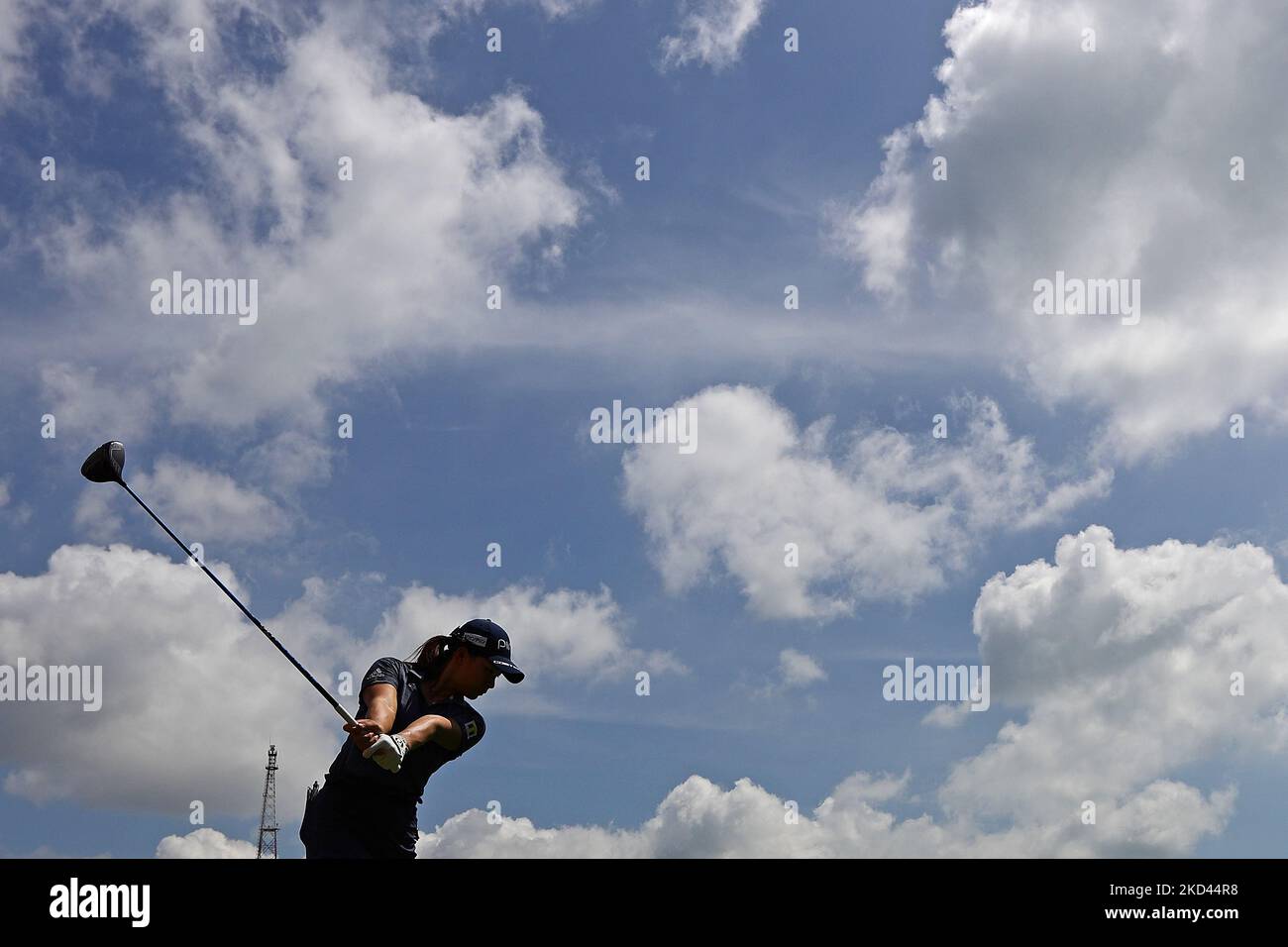 Hinako Shibuno del Giappone reagisce durante il primo round del campionato mondiale di donne HSBC al Sentosa Golf Club il 3 marzo 2022 a Singapore. (Foto di Suhaimi Abdullah/NurPhoto) Foto Stock