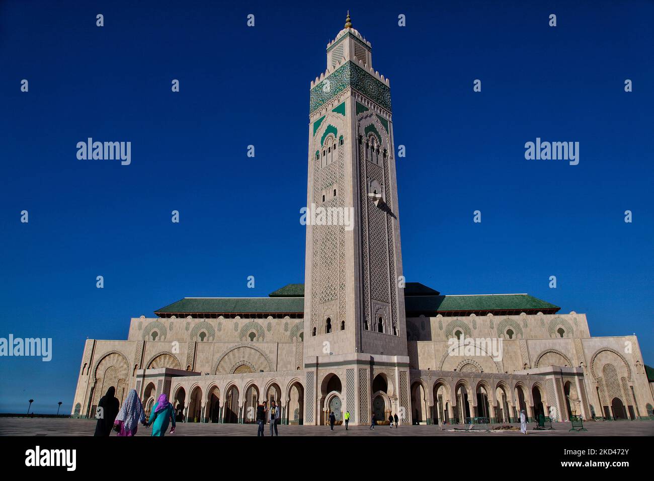 Moschea Hassan II nella città di Casablanca, Marocco, Africa. La Moschea di Hassan II è la più grande moschea del Marocco e la 7th più grande al mondo. Il suo minareto è il più alto al mondo, con i suoi 210 metri (689 piedi). (Foto di Creative Touch Imaging Ltd./NurPhoto) Foto Stock