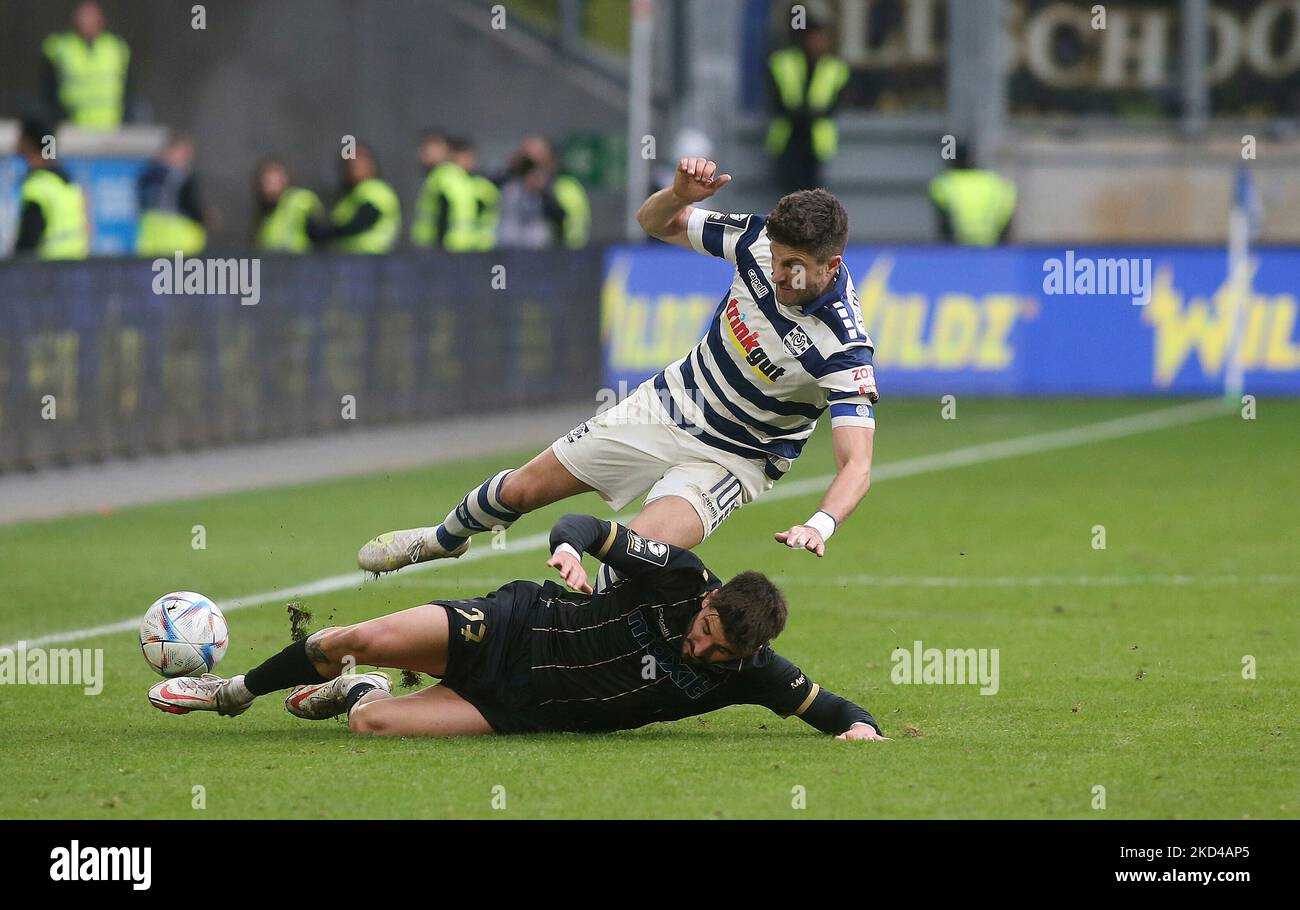 Duisburg, Germania. 05th Nov, 2022. Primo : 05.11.2022, calcio, 3rd divisione, 3rd divisione federale, Stagione 2022/2023, 22/23, 15th:00 matchday MSV Duisburg - Spielvereinigung, SpVgg Bayreuth 1:1 duelli, Moritz Stoppelkamp, versus, Marcel GOTZ Credit: dpa/Alamy Live News Foto Stock