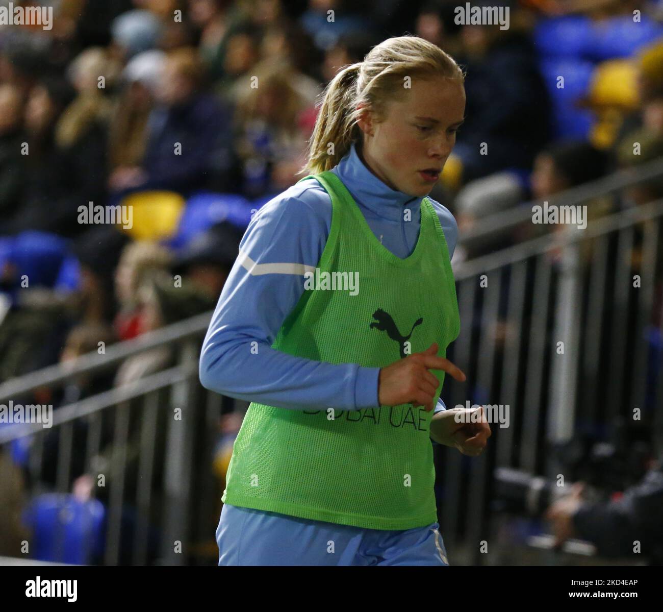 Julie Blakstad di Manchester City durante la finale 2022 della fa Women's Continental Tyre League Cup tra Chelsea e Manchester City al Cherry Red Records Stadium, Wimbledon il 05th marzo 2022 (Photo by Action Foto Sport/NurPhoto) Foto Stock