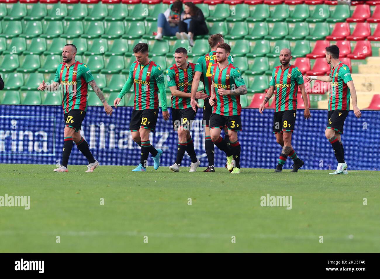 Esultazione Ternana durante la partita di calcio italiana Serie B Ternana Calcio vs US Alessandria il 19 marzo 2022 allo Stadio libero di Terni (Foto di Luca Marchetti/LiveMedia/NurPhoto) Foto Stock