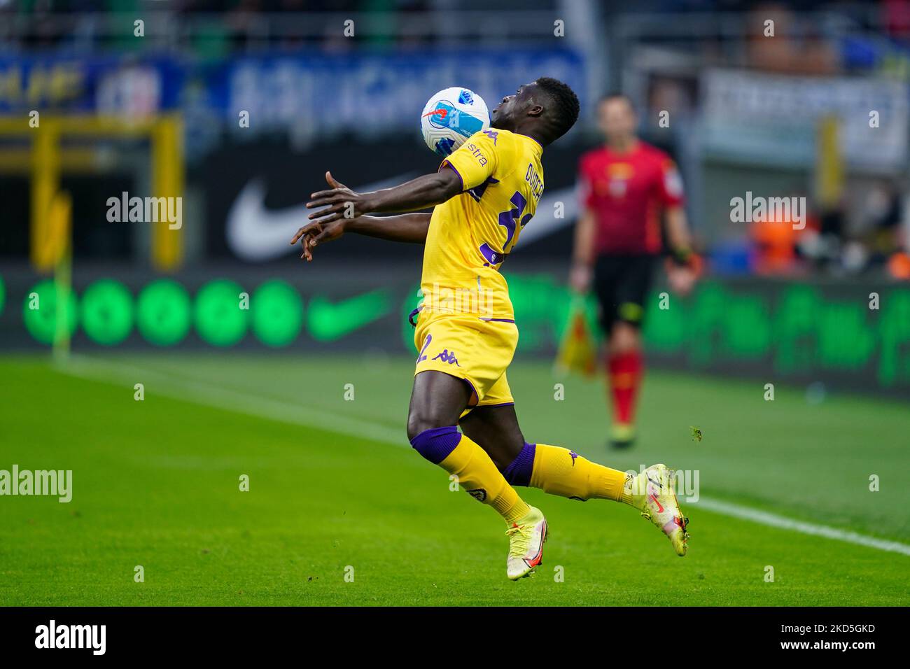 Alfred Duncan (ACF Fiorentina) durante il campionato italiano Serie Una partita di calcio tra FC Internazionale e ACF Fiorentina il 19 marzo 2022 allo stadio Giuseppe Meazza di Milano. (Foto di Luca Rossini/NurPhoto) Foto Stock