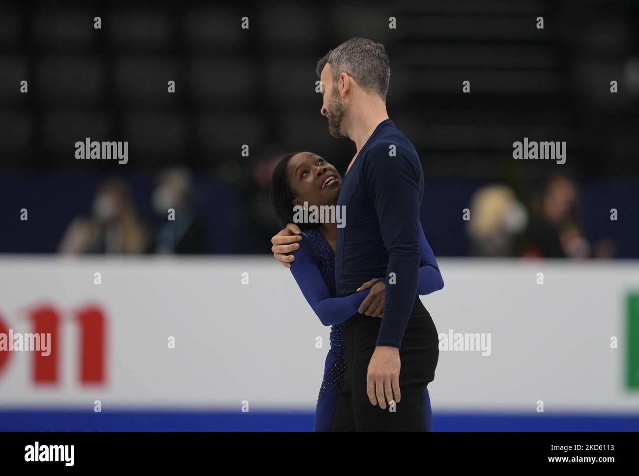 Vanessa James e Eric Radford dal Canada durante il Pairs Free Skating, al Sud de France Arena, Montpellier, Francia il 24 marzo 2022. (Foto di Ulrik Pedersen/NurPhoto) Foto Stock