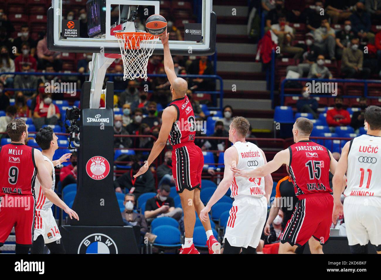 Shavon (AX Armani Exchange Olimpia Milano) durante il campionato di Basket Eurolega A X Armani Exchange Milano vs Bayern Monaco il 29 marzo 2022 al Mediolanum Forum di Milano (Foto di Simone Lucarelli/LiveMedia/NurPhoto) Foto Stock