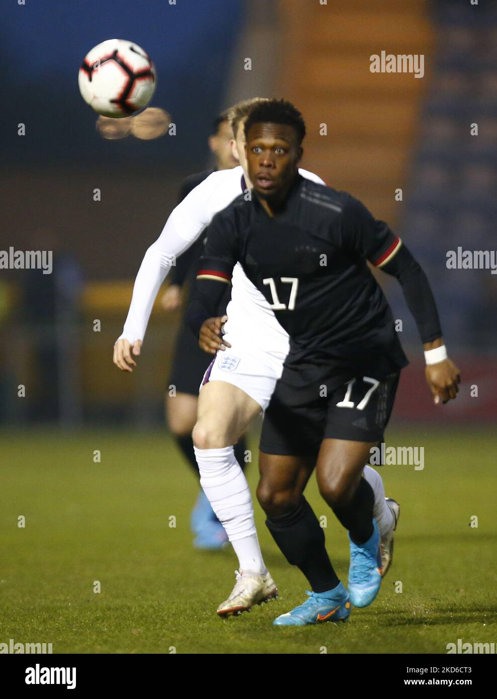 Christopher Scott di Germania Under 20 durante Under 20 International tra Inghilterra Under 20 e Germania Under 20 al JobServe Community Stadium, Colchester il 29th marzo 2022 (Photo by Action Foto Sport/NurPhoto) Foto Stock