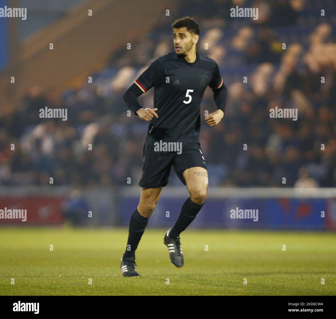 Jamie Lawrence di Germania Under20 durante Under 20 Internazionale tra Inghilterra Under 20 e Germania Under 20 al JobServe Community Stadium, Colchester il 29th marzo 2022 (Photo by Action Foto Sport/NurPhoto) Foto Stock