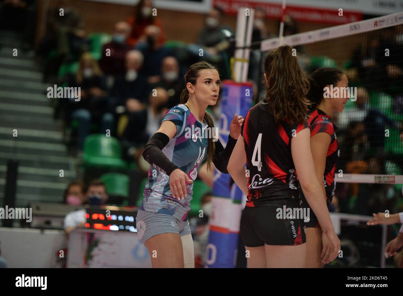 Giorgia Zannoni di UYBA Volley durante la Serie Volley A1 Women match tra Bosca S.Bernardo Cuneo e UYBA Volley il 2 2022 aprile presso la pala Ubi Banca di Cuneo (Foto di Alberto Gandolfo/NurPhoto) Foto Stock