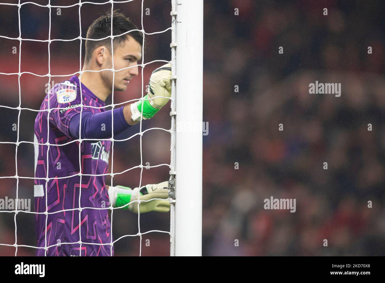 Il portiere della città di Bristol Max o'Leary durante la partita del campionato Sky Bet tra Middlesbrough e Bristol City al Riverside Stadium di Middlesbrough sabato 5th novembre 2022. (Credit: Trevor Wilkinson | NOTIZIE MI) Credit: NOTIZIE MI e sport /Alamy Live News Foto Stock