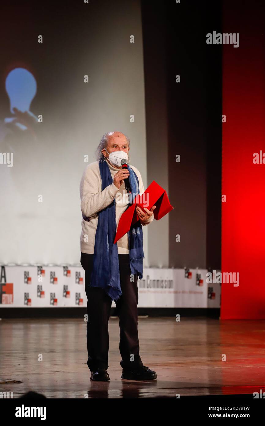 Vittorio Storaro, direttore italiano della fotografia, vincitore di tre Oscar durante la cerimonia di premiazione Busto Arsizio Film Festival 2022 (Baff) il 09 aprile 2022 al Busto Arsizio di Busto Arsizio (Foto di Roberta Corradin/LiveMedia/NurPhoto) Foto Stock