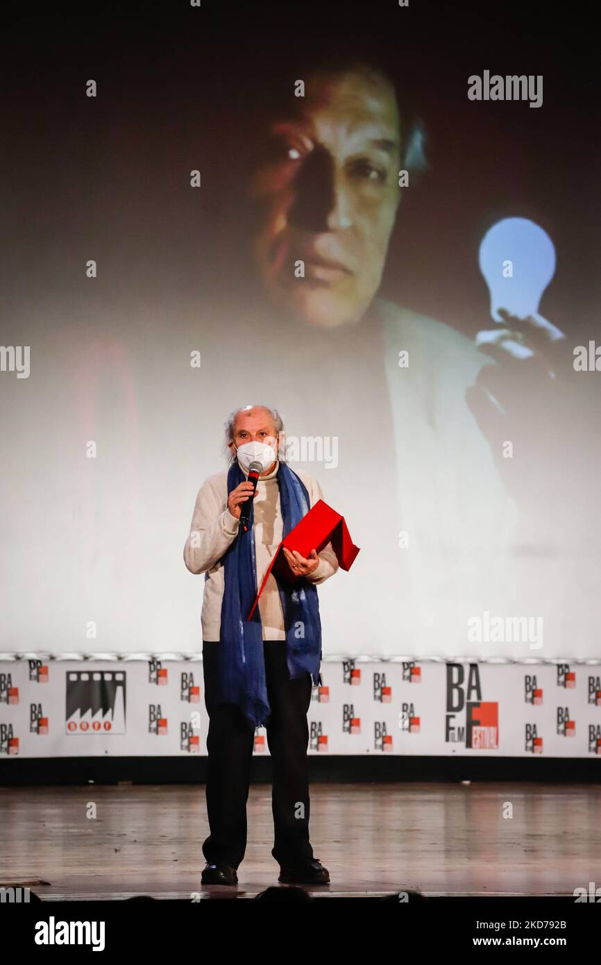 Vittorio Storaro, direttore italiano della fotografia, vincitore di tre Oscar durante la cerimonia di premiazione Busto Arsizio Film Festival 2022 (Baff) il 09 aprile 2022 al Busto Arsizio di Busto Arsizio (Foto di Roberta Corradin/LiveMedia/NurPhoto) Foto Stock