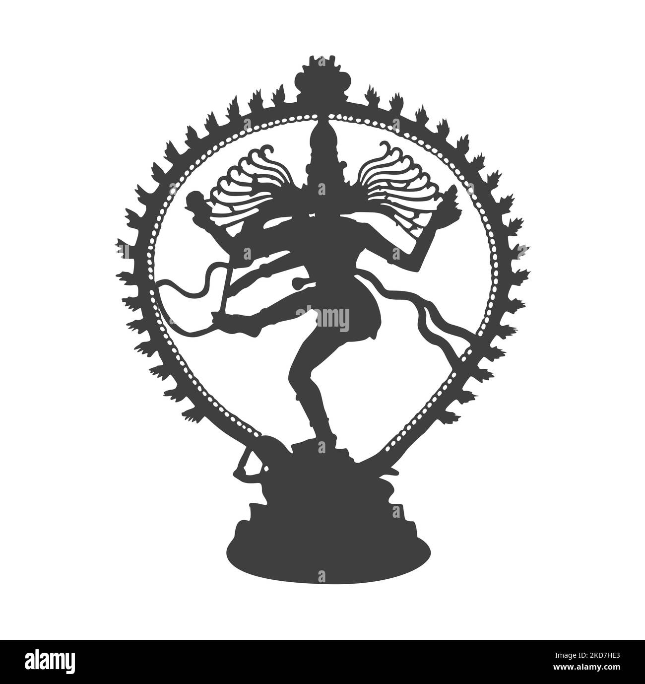 Vettore di statua del Signore Nataraj (shiva). Danza Nataraj Shiva icona. Illustrazione Vettoriale