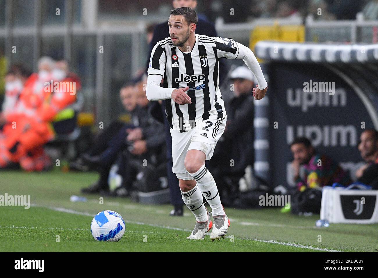 Mattia De Sciglio del FC Juventus durante la Serie Una partita tra Genova CFC e FC Juventus il 6 maggio 2022 a Genova. (Foto di Giuseppe Maffia/NurPhoto) Foto Stock