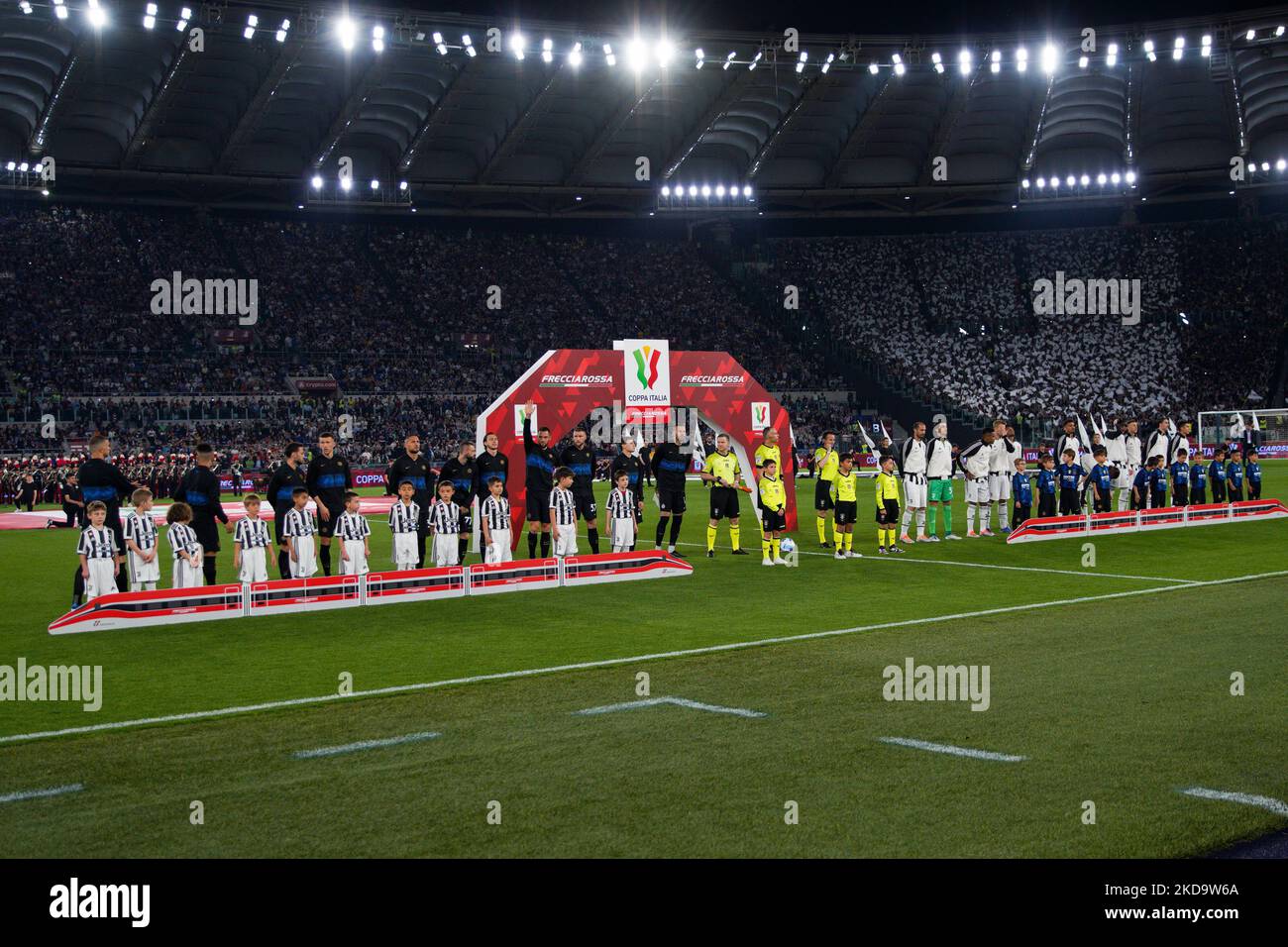 Squadre prima del FC Juventus contro il FC Internazionale,Coppa Italia finale, allo Stadio Olimpico il 11th maggio 2022. (Foto di Alessio Morgese/NurPhoto) Foto Stock