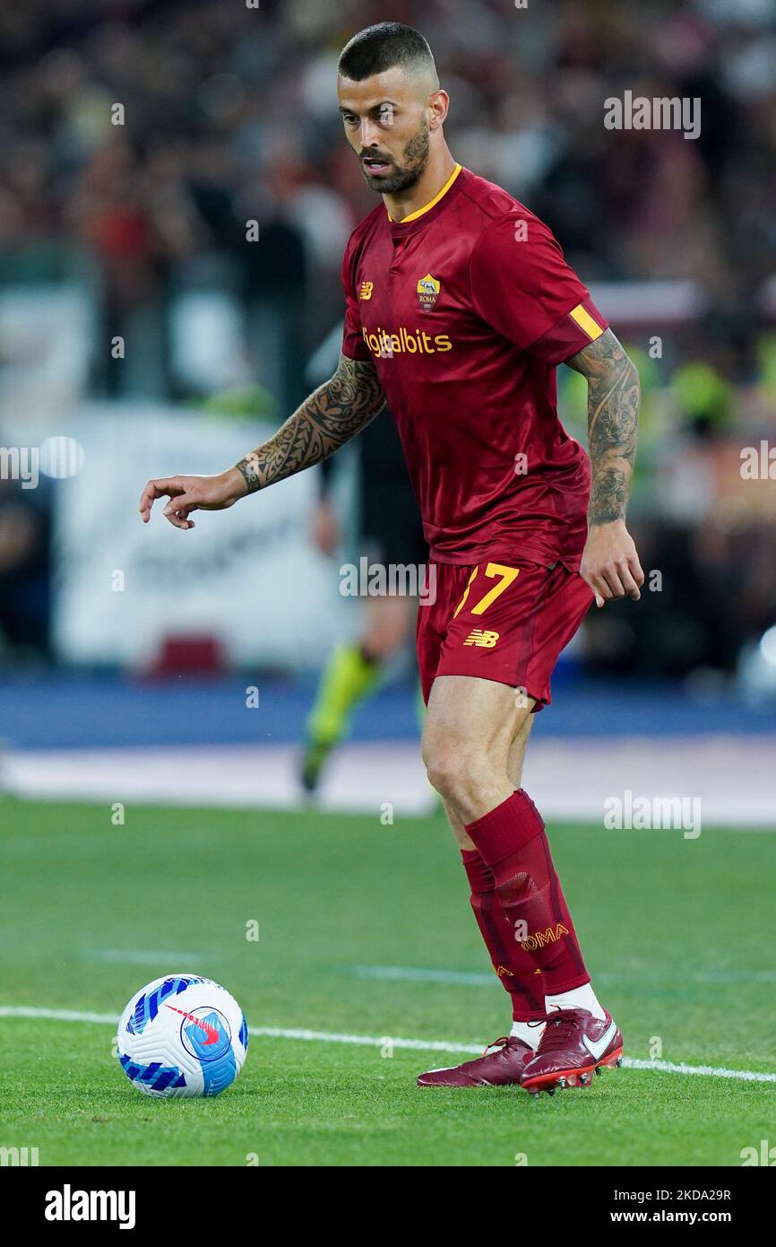 Jordan Veretout di AS Roma durante la Serie Una partita tra AS Roma e Venezia FC il 14 maggio 2022 a Roma. (Foto di Giuseppe Maffia/NurPhoto) Foto Stock