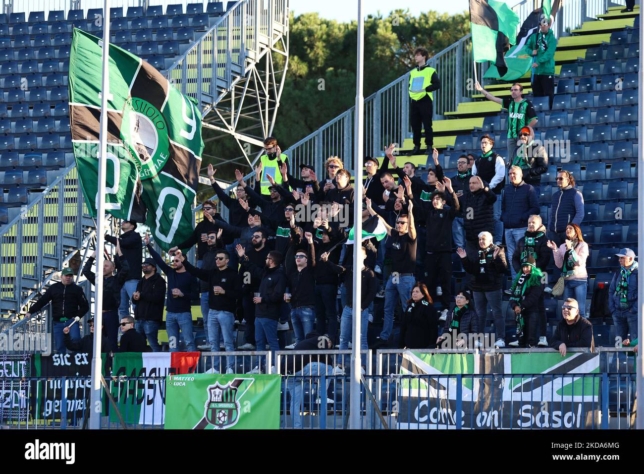 Empoli, Italia. 05th Nov 2022. Tifosi (US Sassuolo) durante Empoli FC vs US Sassuolo, campionato italiano di calcio Serie A match in Empoli, Italy, November 05 2022 Credit: Independent Photo Agency/Alamy Live News Foto Stock