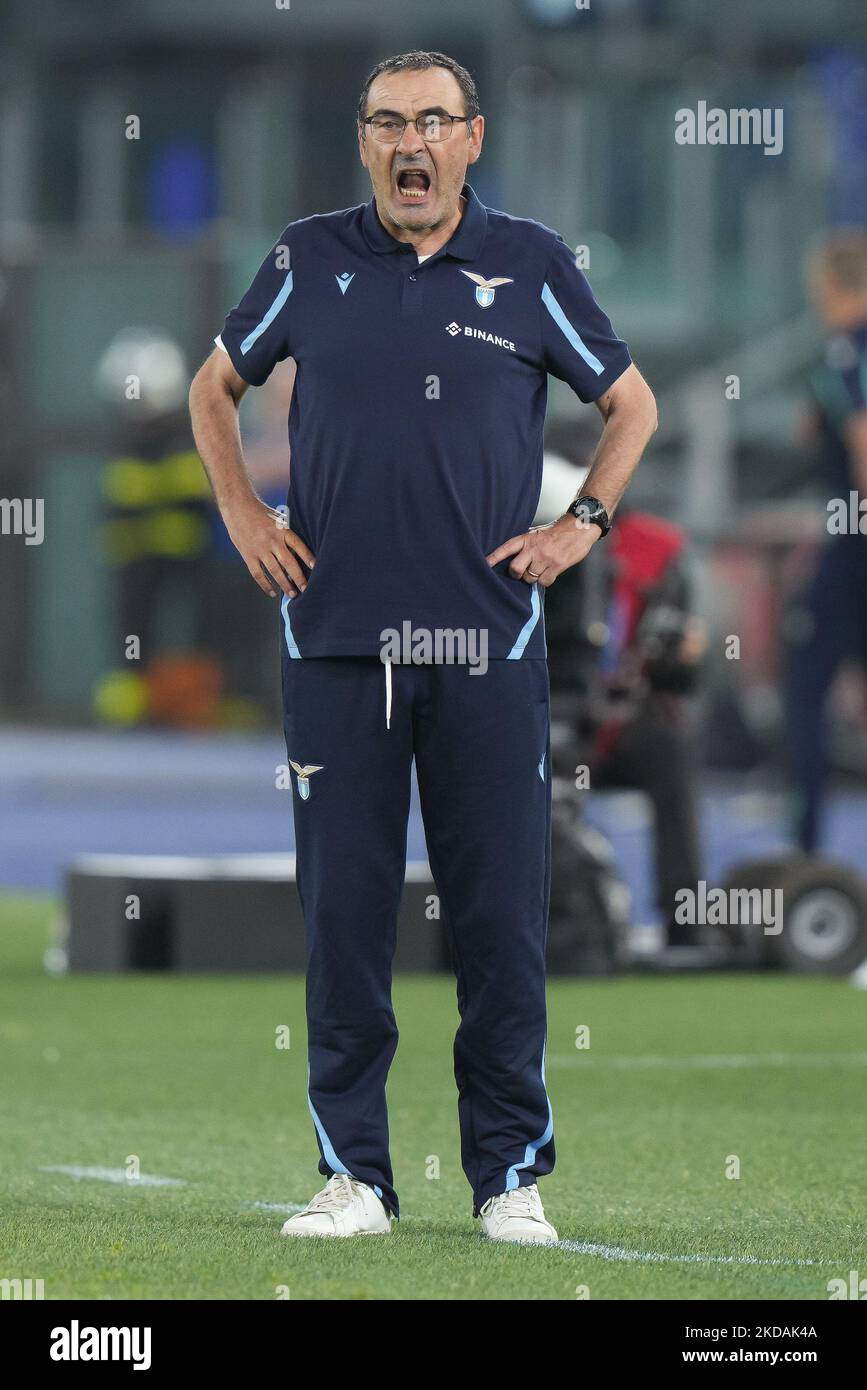 Maurizio Sarri manager della SS Lazio urla durante la Serie Una partita tra SS Lazio e Hellas Verona il 21 maggio 2022 a Roma. (Foto di Giuseppe Maffia/NurPhoto) Foto Stock