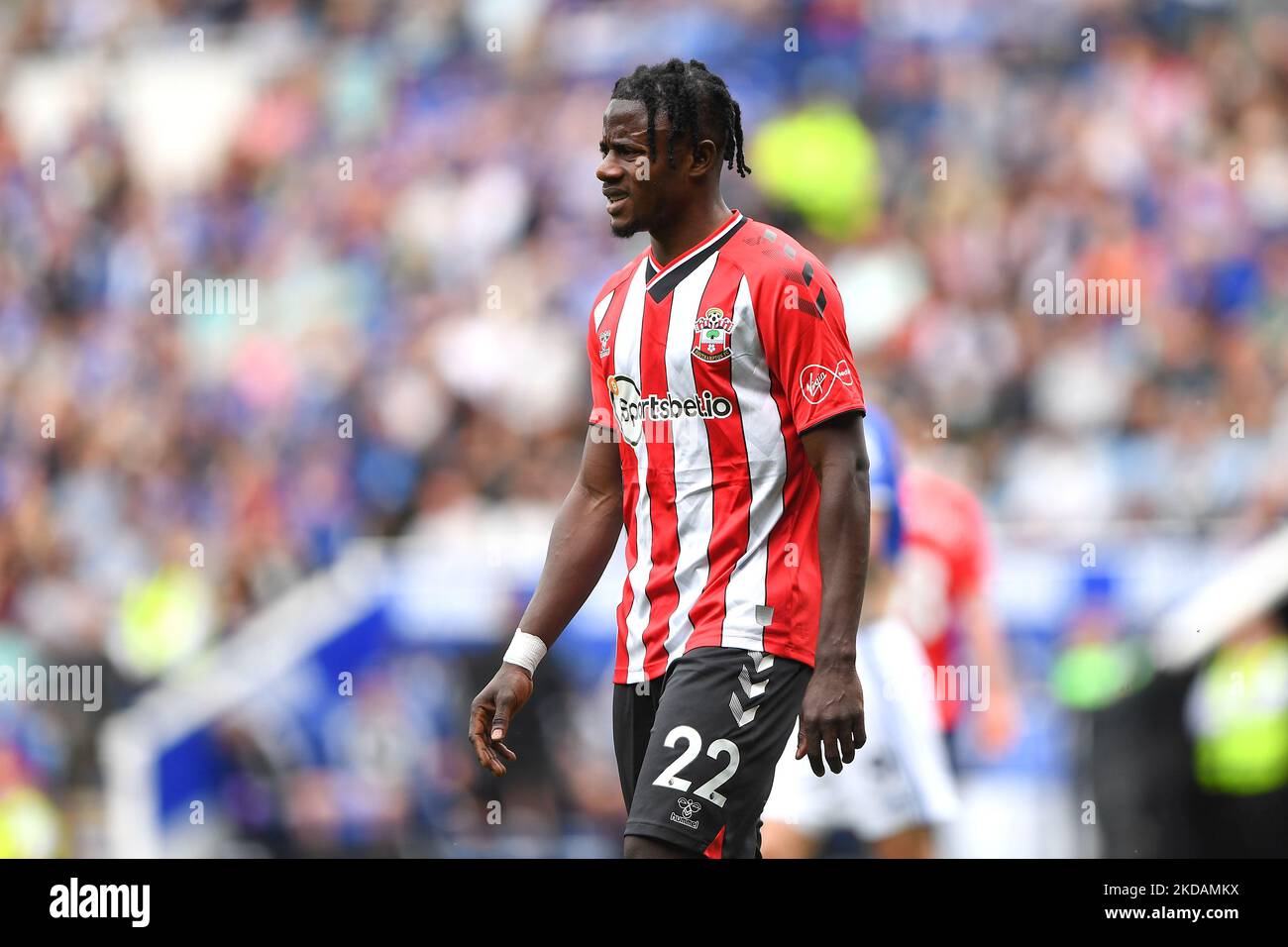 Mohammed Salisu di Southampton durante la partita della Premier League tra Leicester City e Southampton al King Power Stadium di Leicester domenica 22nd maggio 2022. (Foto di Jon Hobley/MI News/NurPhoto) Foto Stock