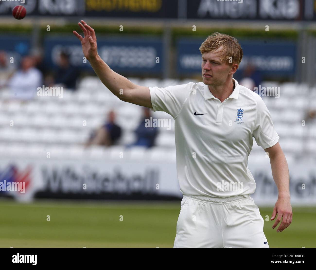 Lyndon James di First-Class County XI durante quattro giorni amichevole Match (giorno 1 di 4) tra First-Class CountyXI contro la Nuova Zelanda al Cloud County Ground, Chelmsford il 26th maggio , 2022 (Photo by Action Foto Sport/NurPhoto) Foto Stock