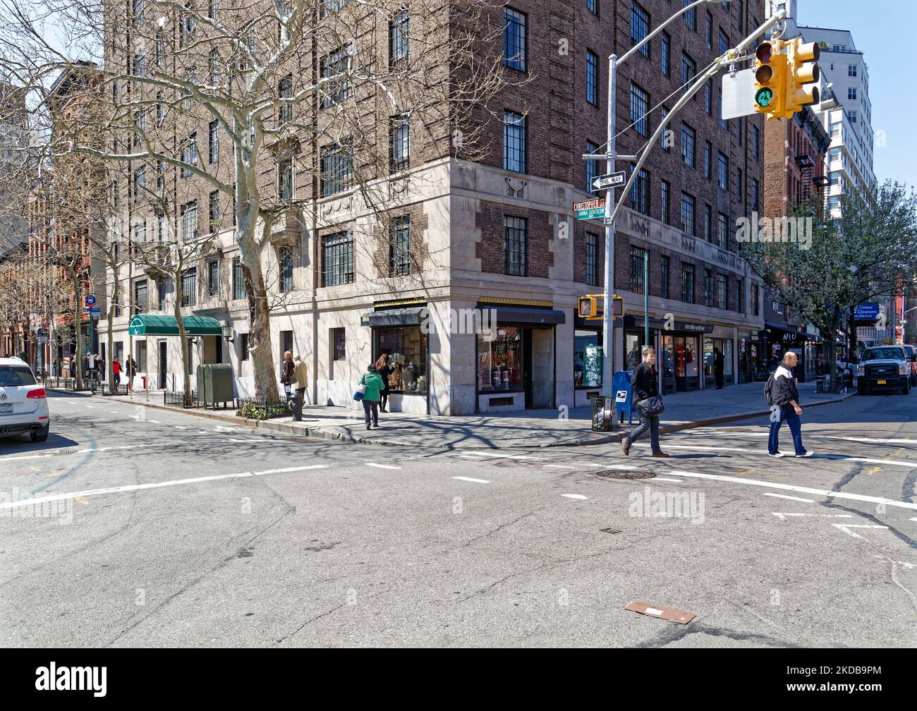 1 Christopher Street è un edificio storico di appartamenti a Greenwich Village, NYC. Foto Stock