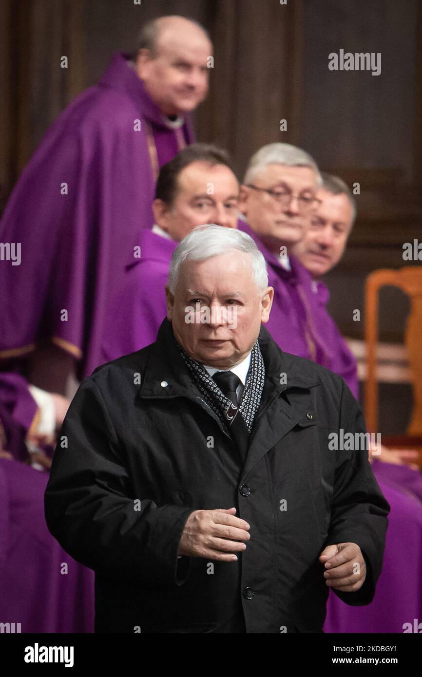 Jaroslaw Kaczynski a Varsavia, Polonia il 10 aprile 2019 (Foto di Mateusz Wlodarczyk/NurPhoto) Foto Stock