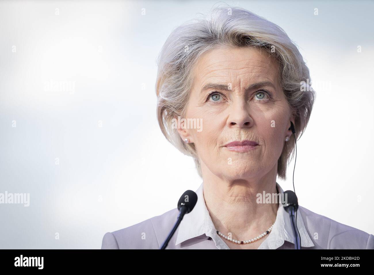 Ursula von der Leyen a Varsavia, Polonia il 2 giugno 2022 (Foto di Mateusz Wlodarczyk/NurPhoto) Foto Stock