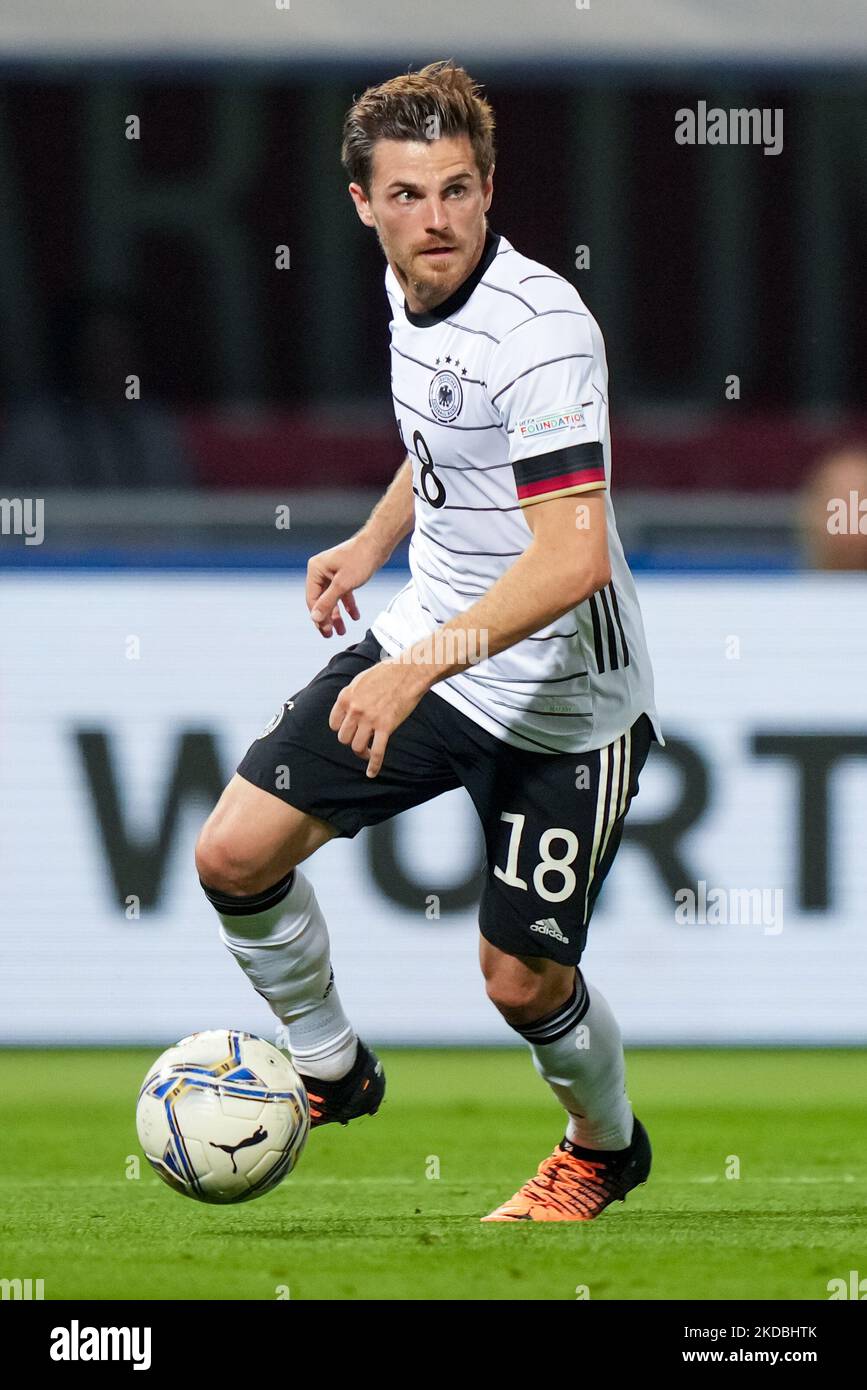 Jonas Hofmann in Germania durante la partita della UEFA Nations League tra Italia e Germania allo Stadio Renato Dall'Ara, Bologna, Italia, il 4 giugno 2022. (Foto di Giuseppe Maffia/NurPhoto) Foto Stock