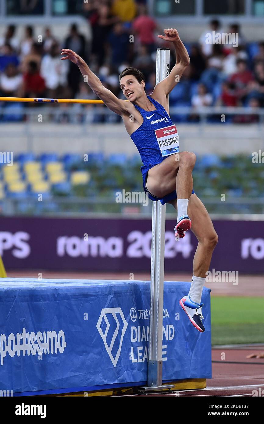 Marco Fassinotti d'Italia compete in uomini d'alto salto durante la IAAF Wanda Diamond League: Golden Gala Pietro Mennea allo Stadio Olimpico il 09 giugno 2022 a Roma (Foto di Michele Maraviglia/NurPhoto) Foto Stock