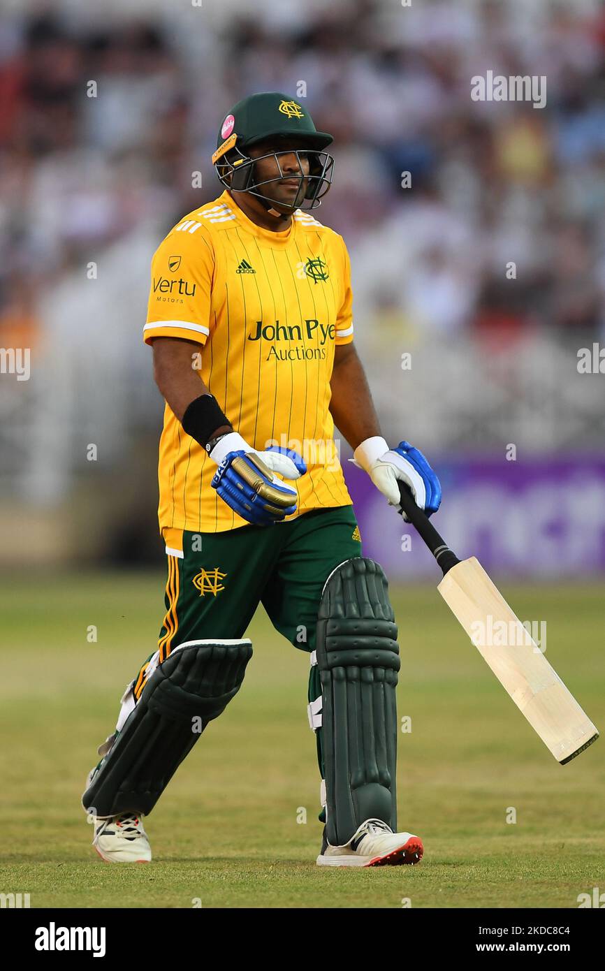 Samit Patel of Nottinghamshire Outlaws durante la partita Blast Vitality T20 tra Nottinghamshire e Birmingham Bears a Trent Bridge, Nottingham, venerdì 17th giugno 2022. (Foto di Jon Hobley/MI News/NurPhoto) Foto Stock