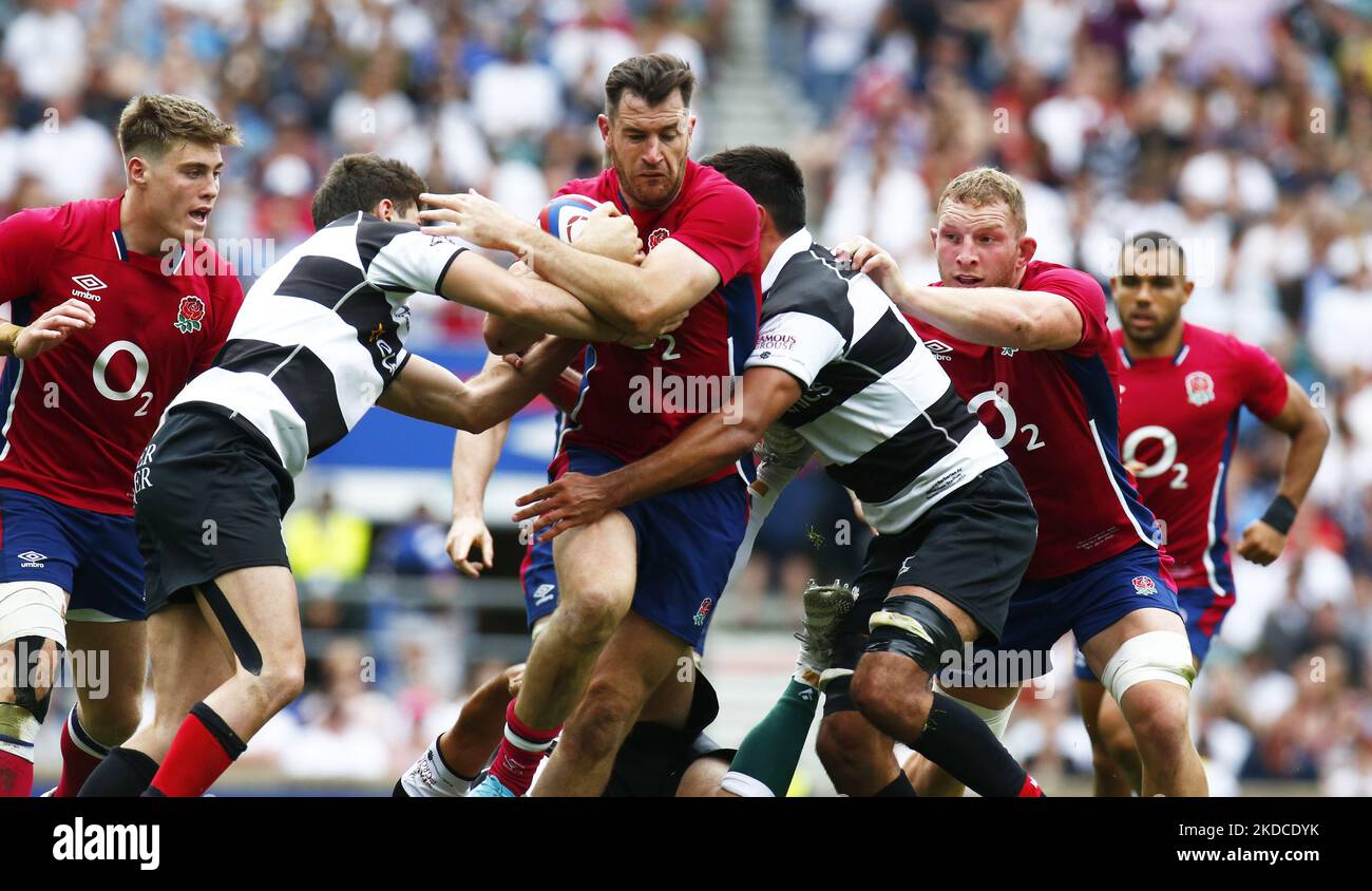 Mark Atkinson d'Inghilterra durante l'amicizia internazionale tra l'Inghilterra contro i barbari F.C allo stadio di Twickenham, Londra il 19th giugno , 2022 (Photo by Action Foto Sport/NurPhoto) Foto Stock