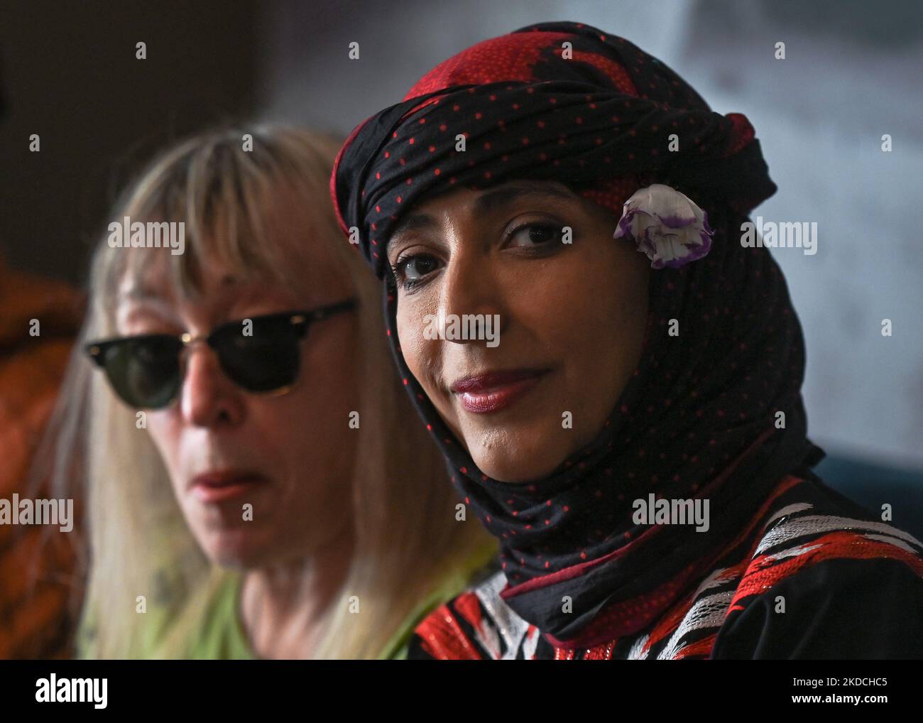 (L-R) Jody Williams (USA) e Tawakkol Karman (Yemen), nella foto dell'Hotel Bristol, Rzeszow. Tre premi Nobel per la pace hanno completato oggi la loro visita in Ucraina e Polonia, commemorando quattro mesi dell'invasione russa dell'Ucraina. I vincitori chiedono il ritiro immediato delle truppe russe dall'Ucraina, la responsabilità dei crimini di guerra russi, anche contro le donne, e una partecipazione significativa delle donne e delle organizzazioni femminili all'azione umanitaria, alla ricostruzione e alla costruzione della pace. Giovedì 23 giugno 2022, a Rzeszow, Podkarpackie Voivodato, Polonia. (Foto di Artur Wi Foto Stock