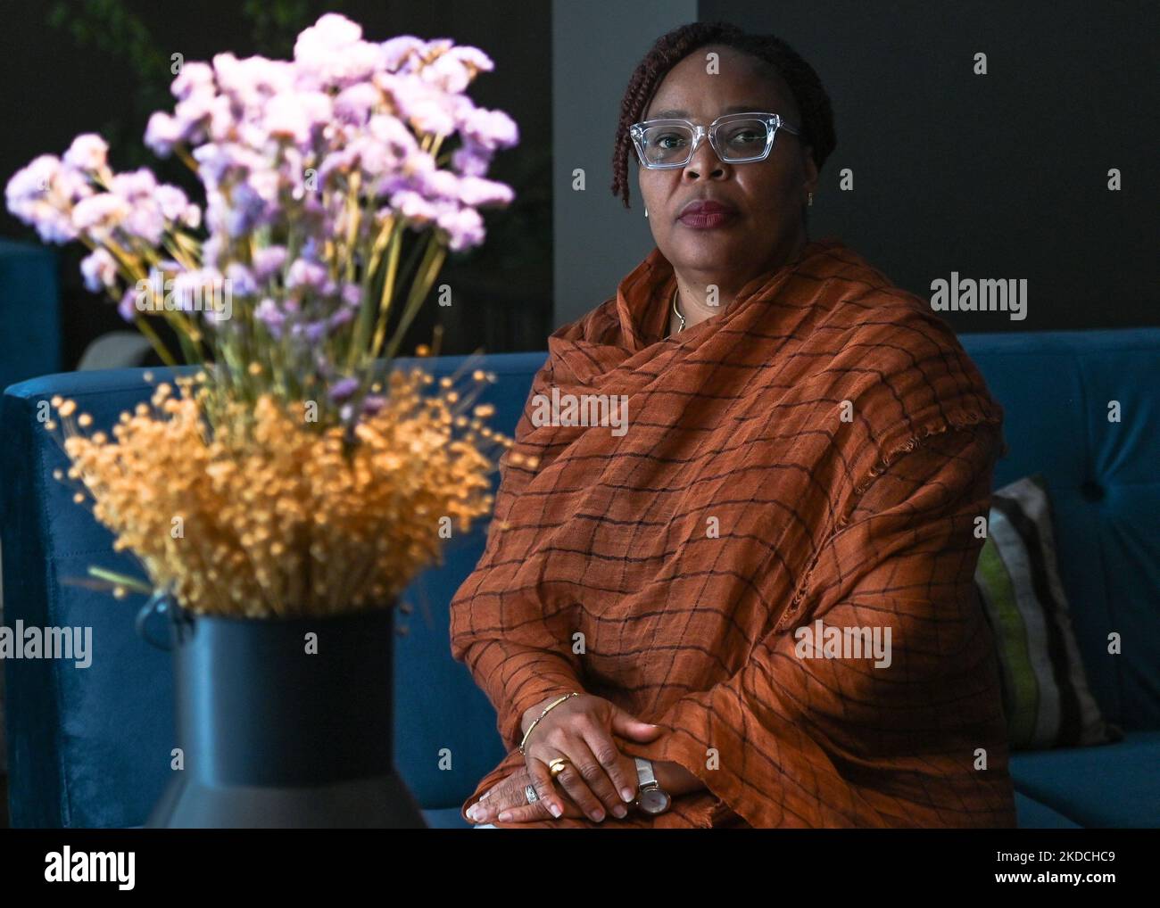 Leymah Gbowee, premio Nobel liberiano, nella foto dell'Hotel Bristol, Rzeszow. Tre premi Nobel per la pace, Tawakkol Karman (Yemen), Leymah Gbowee (Liberia) e Jody Williams (USA), hanno completato oggi la loro visita in Ucraina e Polonia, commemorando quattro mesi dell'invasione russa dell'Ucraina. I vincitori chiedono il ritiro immediato delle truppe russe dall'Ucraina, la responsabilità dei crimini di guerra russi, anche contro le donne, e una partecipazione significativa delle donne e delle organizzazioni femminili all'azione umanitaria, alla ricostruzione e alla costruzione della pace. Giovedì 23 giugno 2022 Foto Stock