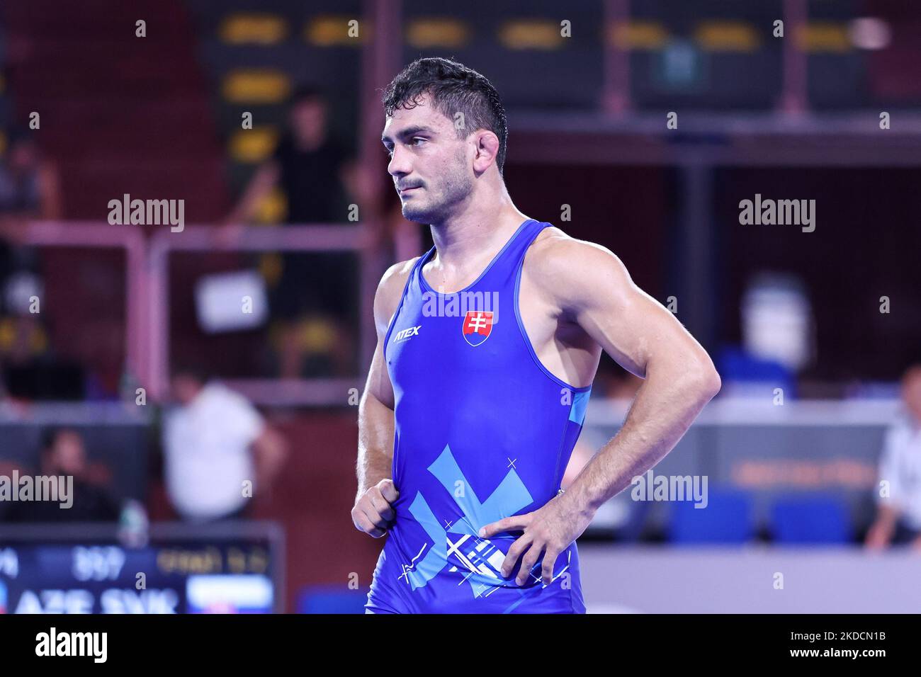 Taimuraz Salkazanov (SVK) FF 74kg durante la Wrestling 2022 Ranking Series (Day4) il 25 giugno 2022 al Matteo Pellicone di Roma (Foto di Luigi Mariani/LiveMedia/NurPhoto) Foto Stock