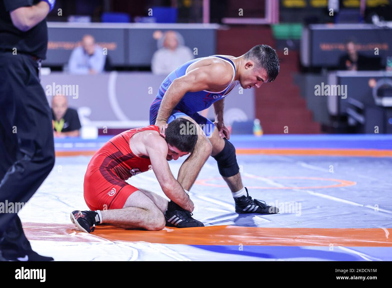 Erik Arushianian (UKR) vs Sebastian Rivera (pur) FF 65kg durante la Wrestling 2022 Ranking Series (Day4) il 25 giugno 2022 al Matteo Pellicone di Roma (Foto di Luigi Mariani/LiveMedia/NurPhoto) Foto Stock