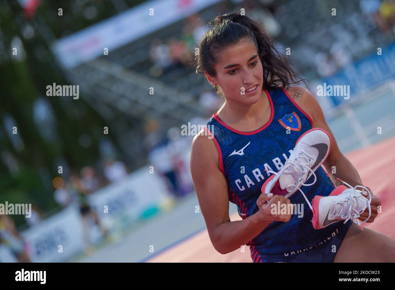 Titolare del record della pole vault, Roberta Bruni. In occasione dei campionati italiani di atletica assoluta tenutisi a Rieti il 26 giugno 2022 (Foto di Riccardo Fabi/NurPhoto) Foto Stock