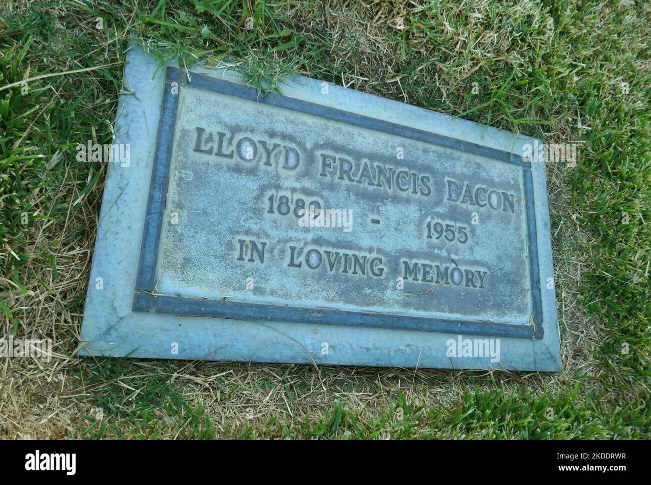 Los Angeles, California, USA 3rd novembre 2022 Direttore/attore Lloyd Francis Bacon's grave in Eternal Love Section al Forest Lawn Memorial Park Hollywood Hills il 3 novembre 2022 a Los Angeles, California, USA. Foto di Barry King/Alamy Stock Photo Foto Stock