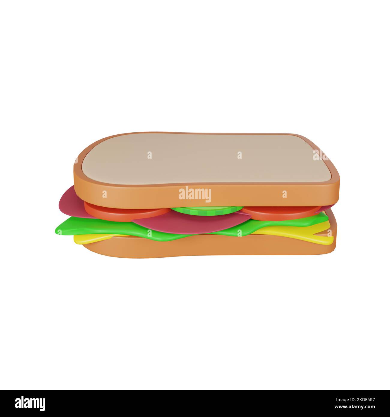 3d rendering di sandwich fast food icona Foto Stock