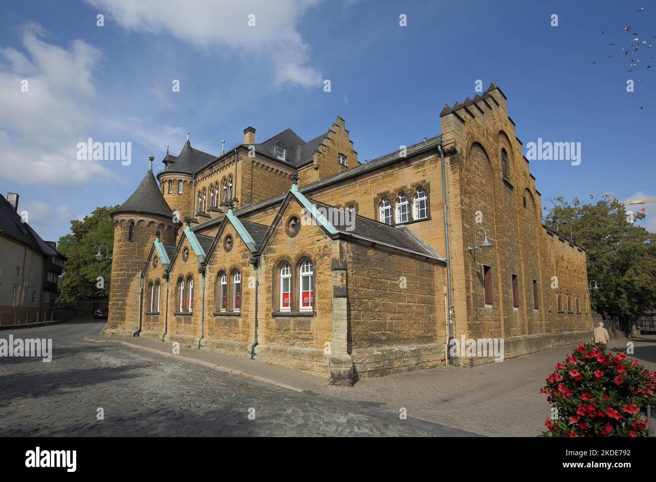 Vecchia scuola a Goslar, Harz, bassa Sassonia, Germania Foto Stock