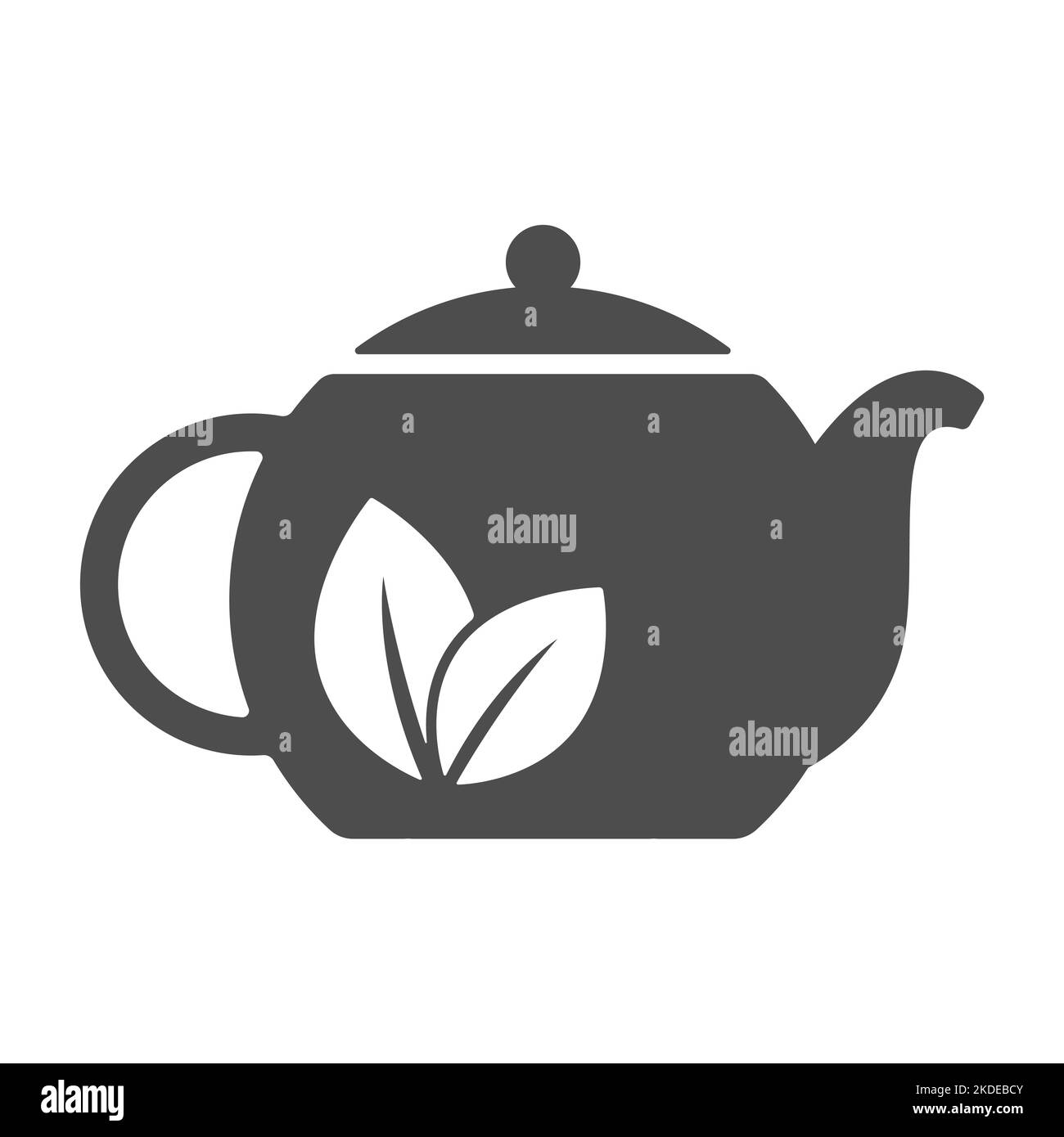 tè alle erbe in teiera silhouette icona vettoriale Illustrazione Vettoriale