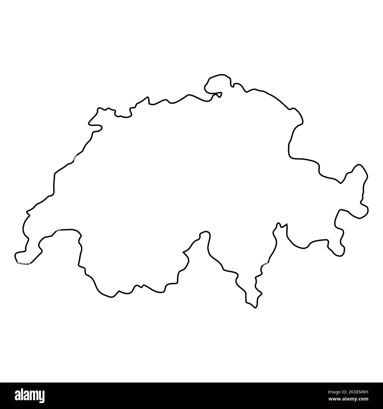 Contorno del paese Stato Svizzera confine Stato Svizzera Illustrazione Vettoriale