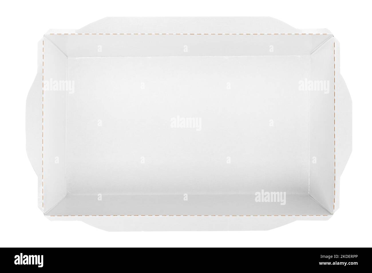 Vasellame di carta ecologica, contenitore per alimenti, isolato su sfondo bianco, percorso di ritaglio, profondità di campo completa Foto Stock