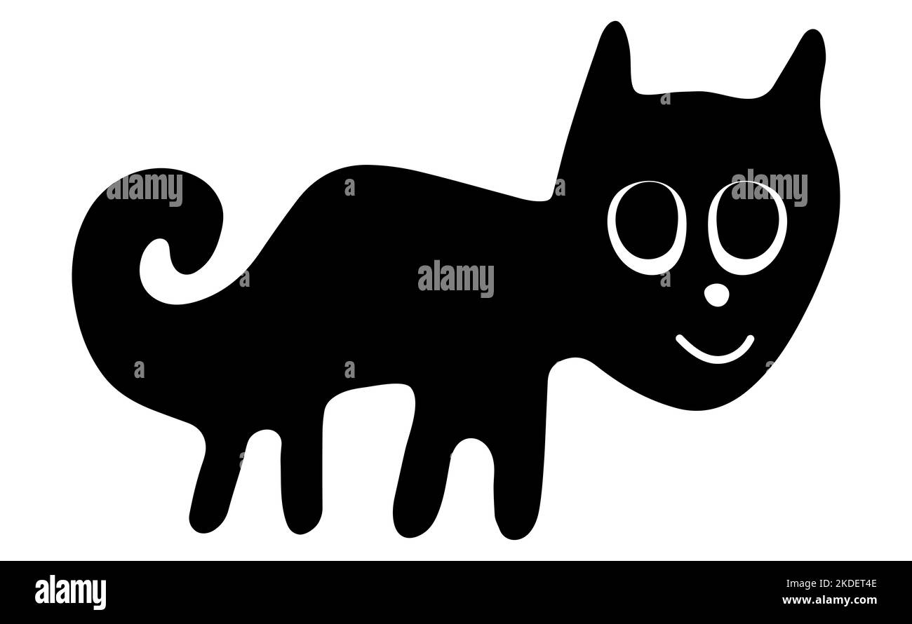 Gatto sorridente - una parafrasi del famoso geoglyph il gatto da Nazca, le linee Nazca, deserto Nazca, Perù Foto Stock